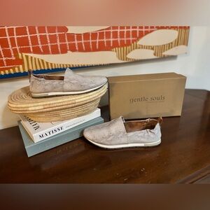 Gentle Souls Luca A-Line Leather Snakeskin Flats White Multi Women 9 Comfort